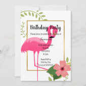 BRIGHT FLAMINGO HIBISCUS WHITE PINK GOLD KAART (Voorkant)