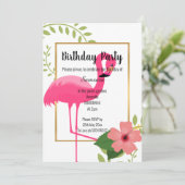 BRIGHT FLAMINGO HIBISCUS WHITE PINK GOLD KAART (Staand voorkant)