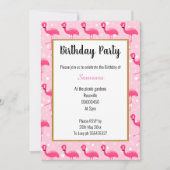 Bright Flamingo Roze bellenbbel Birthday Kaart (Voorkant)