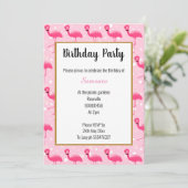 Bright Flamingo Roze bellenbbel Birthday Kaart (Staand voorkant)