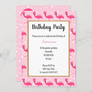 Bright Flamingo Roze bellenbbel Birthday Kaart