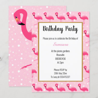 Bright Flamingo Roze bellenbbel Birthday Kaart