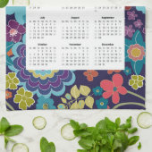 Bright floral 2024 maandelijks Kalender theedoek (Gevouwen)