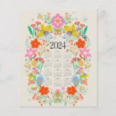 Bright floral 2024 volledige kalender (Voorkant)