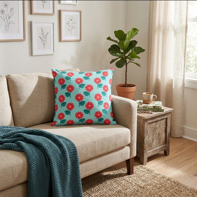 Bright Floral Abstract Kussen (Creator heeft geüpload)