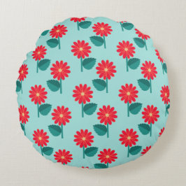 Bright Floral Abstract Rond Kussen