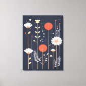 Bright Floral abstracte kunst Canvas Afdruk (Voorkant)