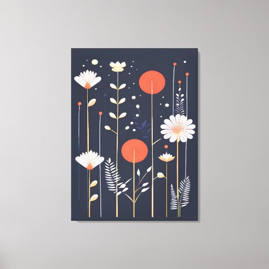 Bright Floral abstracte kunst Canvas Afdruk (Voorkant)