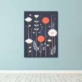 Bright Floral abstracte kunst Canvas Afdruk (Insitu (Houten vloer))
