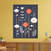 Bright Floral abstracte kunst Canvas Afdruk (Insitu (Woonkamer))