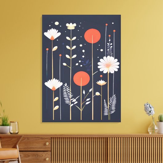 Bright Floral abstracte kunst Canvas Afdruk (Insitu (Woonkamer))