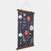 Bright Floral abstracte kunst Hangend Wandkleed (Gebogen)