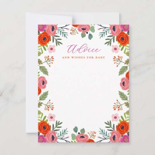 Bright Floral Advies en wensen voor Baby Kaarten (Voorkant)