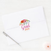 Bright Floral Afstuderen Ronde Sticker (Envelop)