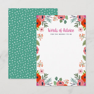 Bright Floral Baby shower Woorden van advies Kaart