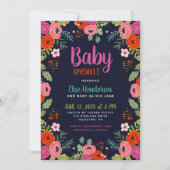 Bright Floral Baby Sprinkle Invitation Kaart (Voorkant)