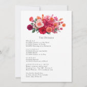 Bright Floral Bachelorette Weekend Itinerary Kaart (Achterkant)