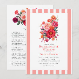 Bright Floral Bachelorette Weekend Itinerary Kaart