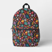 Bright Floral Back Pack Bedrukte Rugzak (Voorkant)