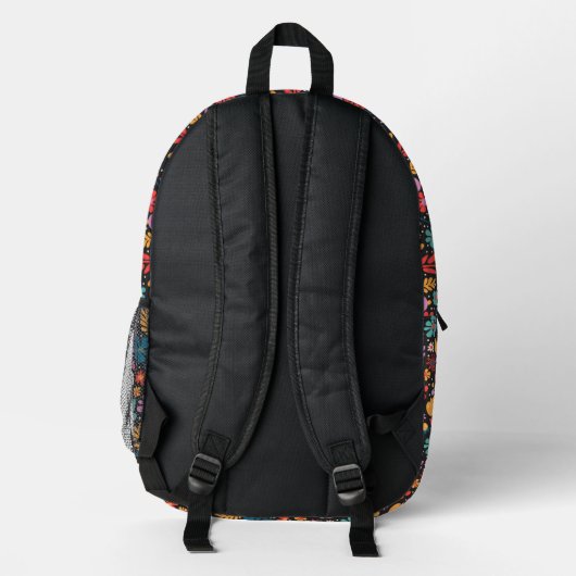 Bright Floral Back Pack Bedrukte Rugzak (Achterkant)