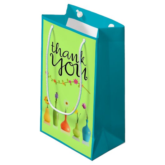 Bright Floral bedankt cadeautas (Voorkant Gekanteld)