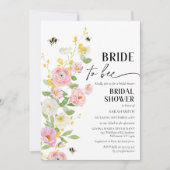 Bright Floral Bee Bride to Bee Vrijgezellenfeest Kaart (Voorkant)