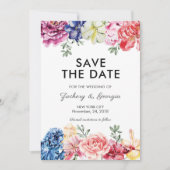 Bright Floral Bewaar de datum bruiloft uitnodiging (Voorkant)