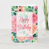 Bright Floral Birthday Kaart (Voorkant)