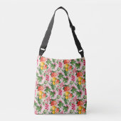 BRIGHT  FLORAL BLOOMS OP BLUSH PINK CROSSBODY TAS (Voorkant)