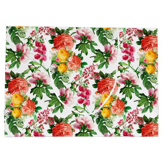 BRIGHT FLORAL BLOOMS OP WITTE GROOT CADEAUZAKJE (Achterkant)