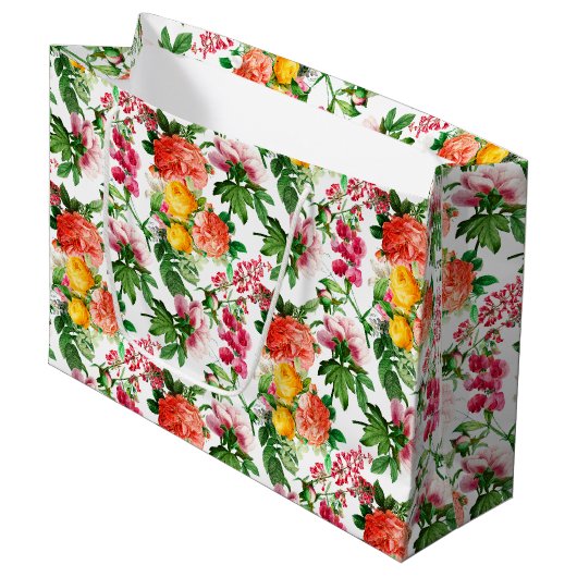 BRIGHT FLORAL BLOOMS OP WITTE GROOT CADEAUZAKJE (Voorkant Gekanteld)