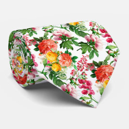 BRIGHT  FLORAL BLOOMS OP WITTE MANNEN STROPDAS