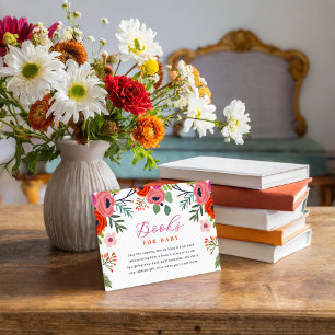 Bright Floral Boeken voor Baby Informatiekaartje
