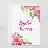 Bright Floral Bold Pink Spring Vrijgezellenfeest Kaart (Voorkant)