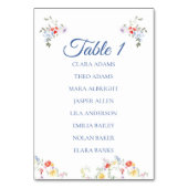Bright Floral Border Numeric Seating Charts Kaart (Voorkant)