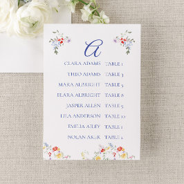 Bright Floral Border Wedding Seating Charts     Kaart