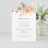 Bright Floral Botanical Wedding Details Kaart (Staand voorkant)