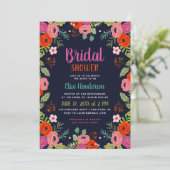 Bright Floral Bridal Shower Uitnodiging (Staand voorkant)