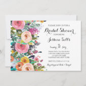 Bright Floral Bruids douche Uitnodiging (Voorkant)
