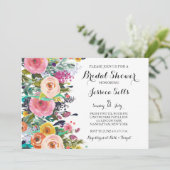 Bright Floral Bruids douche Uitnodiging (Staand voorkant)