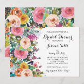 Bright Floral Bruids douche Uitnodiging (Voorkant / Achterkant)