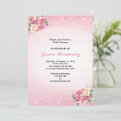 Bright floral bruids douche uitnodiging (Staand voorkant)