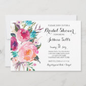 Bright Floral Bruids douche Uitnodiging (Voorkant)