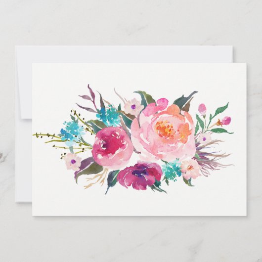 Bright Floral Bruids douche Uitnodiging (Achterkant)