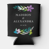 Bright Floral Bruiloft Namen & Datum Blikjeskoeler (Voorkant)