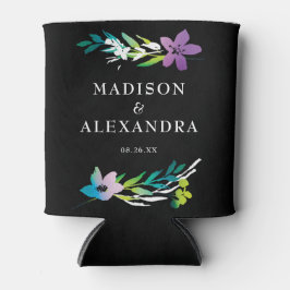 Bright Floral Bruiloft Namen & Datum Blikjeskoeler