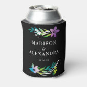 Bright Floral Bruiloft Namen & Datum Blikjeskoeler (Blikje Achterkant)