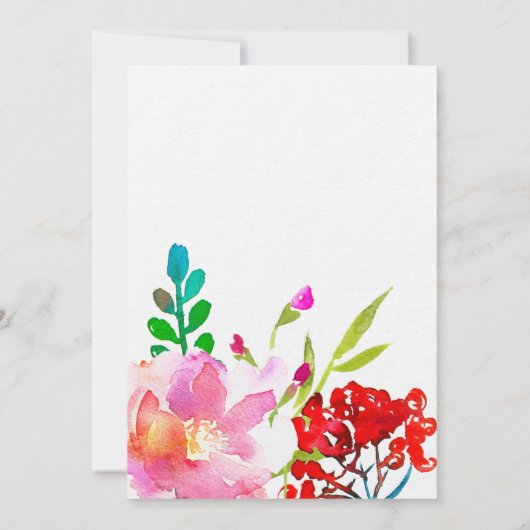 Bright Floral Brunch en Bubble Invitation Kaart (Achterkant)