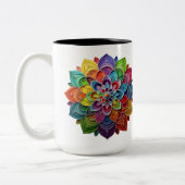 "Bright Floral Burst" Tweekleurige Koffiemok (Links)