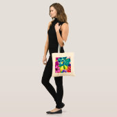 Bright Floral Canvas Tas (Voorkant (model))